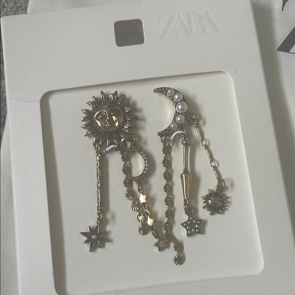 Zara Sun and Moon Large Dangle Earring Set - Picture 2 of 4